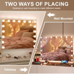Teousev Hollywood Makeup Mirror Large Vanity Light Mirror with Dimmable 17 LED Bulb USB Charing Port Vanity Makeup Mirror