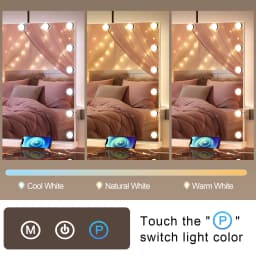 Teousev Hollywood Makeup Mirror Large Vanity Light Mirror with Dimmable 17 LED Bulb USB Charing Port Vanity Makeup Mirror