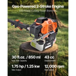 SucceBuy Gas Pole Saw 2Stroke Gas Powered Pole Saws w/Cutting Bar Cordless w/Rotatable Head Extendable for Tree Trimming Pruning