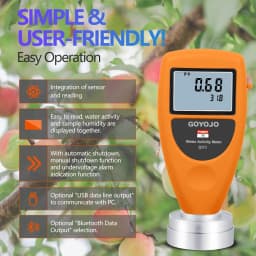 GOYOJO GY1 Water Activity Meter Smart Food Water Activity Tester for Jerky Dried Fruit Grain Vegetable 0-1.0AW ±0.02AW