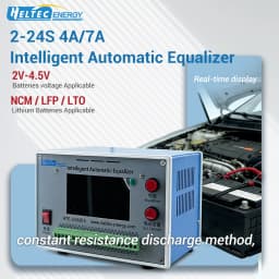 2-24S Smart Battery Equalizer HTB-J24S04A HTB-J24S07A 3A/4A/7A Discharge Balancer for NCM LFP LTO Battery Pack 2V-4.5V Cell Voltage Automatic Equalization Instrument 12V Power Supply Battery Cell Balancer Voltage Tester Repair Tool