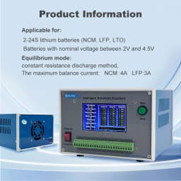 2-24S Smart Battery Equalizer HTB-J24S04A HTB-J24S07A 3A/4A/7A Discharge Balancer for NCM LFP LTO Battery Pack 2V-4.5V Cell Voltage Automatic Equalization Instrument 12V Power Supply Battery Cell Balancer Voltage Tester Repair Tool