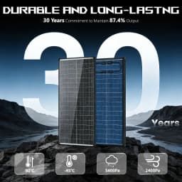(AU Stock 2-5 Days) AeternaSol 100W 18BB Monocrystalline Solar Panel IP68 Waterproof PV Module, 25% High Conversion Efficiency, 12V 24V Battery Charging for RV, Boat, Yacht, Campervan, Travel Trailer, Off-Grid Solar System, Outdoor Emergency Power, Farm