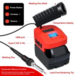 Soldering Iron Station For M18 18V Battery Cordless Soldering Iron With Digital LCD Display,USB&Type-C Port