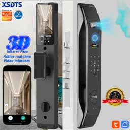 3D Face Smart Door Lock Tuya Active real-time Video intercom Fingerprint Password Biometric Electronic Key Unlock