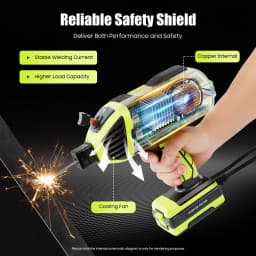 25*25cm Portable Welder, 120A Handheld Arc Welding Machine, 220V for Steel Iron Metal, Suitable for 2.5-3.2mm Electrodes