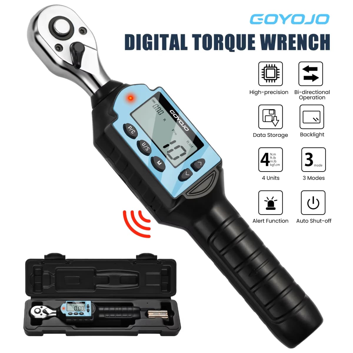 GOYOJO MINI Digital Torque Wrench 1/4‘’ 3/8‘’ 1/2‘’ Professional Bike Car Repair Adjustable Torque Wrench Hand Tools