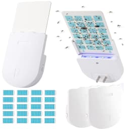 Flying Insect Trap, 2 in 1 Indoor Plug-in Fruit Fly Trap, 2 Trap White and 20 Glue Cards, Fruit Fly Traps for Gnat, Moth, Mosqui