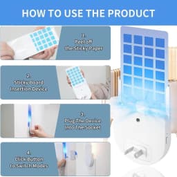 Flying Insect Trap, 2 in 1 Indoor Plug-in Fruit Fly Trap, 2 Trap White and 20 Glue Cards, Fruit Fly Traps for Gnat, Moth, Mosqui