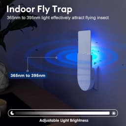 Flying Insect Trap, 2 in 1 Indoor Plug-in Fruit Fly Trap, 2 Trap White and 20 Glue Cards, Fruit Fly Traps for Gnat, Moth, Mosqui