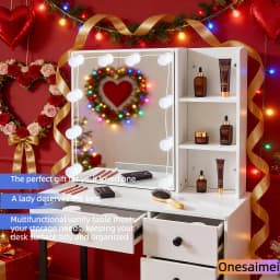 New home dressing table with vanity mirror Features three colour modes and adjustable brightness Ideal birthday gift
