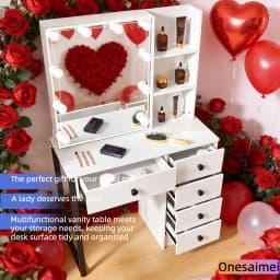 New home dressing table with vanity mirror Features three colour modes and adjustable brightness Ideal birthday gift