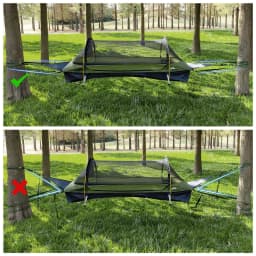 Night Cat Flat Lay Hammock Tent with Sleeping Air Pad Mosquito Net and Waterproof Rainfly for 1 Person Backpacking Hiking Camping Lightweight 330LBS 87x28x19in