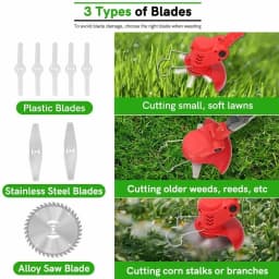 Replace Trimmer Blades, 16 Pcs, Suitable Cordless Grass Trimmer for Lawn Yard Bush Trimming & Pruning