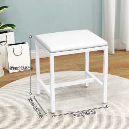 Modern Padded Makeup Vanity Stool, Soft Cushion Dressing Chair Bench, Sturdy Structure Bedroom Furniture