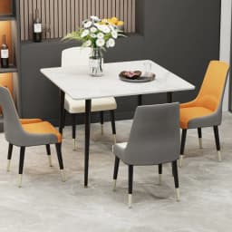 LUVODI 80CM Square Kitchen Dining Table,Modern Dining Room Table with Metal Legs for Living Room Coffee Shop Restaurant