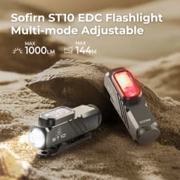 SOFIRN ST10 1000LM EDC Flashlight USB C 14500 Rechargeable with Red Light 660NM Magnetic Tail & Clip Dual Switch Torch