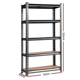 Heavy Duty 3x1.5M Garage Shelving Warehouse Storage Rack Charcoal Steel Pallet Racking