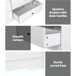6 Drawer White Chest Storage Cabinet Modern Tall Bedroom Organizer Furniture