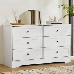 6 Drawer White Chest Storage Cabinet Modern Tall Bedroom Organizer Furniture