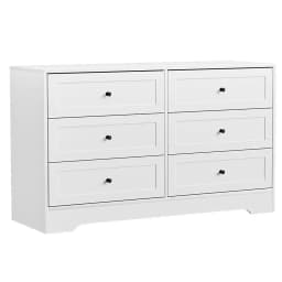 6 Drawer White Chest Storage Cabinet Modern Tall Bedroom Organizer Furniture