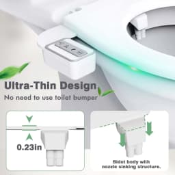 Bidet Attachment for Toilet - Non-Electric Self-Cleaning Dual Nozzles (Feminine & Rear Wash),Adjustable Water Pressure Control