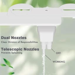 Bidet Attachment for Toilet - Non-Electric Self-Cleaning Dual Nozzles (Feminine & Rear Wash),Adjustable Water Pressure Control