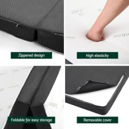 Foldable Foam Mattress Double Size Bamboo Cover Portable Sleeping Pad for Home Guest Room and Travel