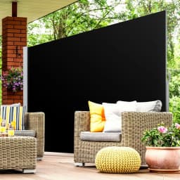 Side Awning Retractable Sun Shade Privacy Screen Outdoor 2x3M Black Garden Patio Wind Blocker