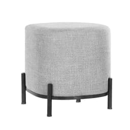 Square Linen Grey Ottoman Foot Stool Ottoman Storage Stool Seat Bench Footrest for Living Room Bedroom Home Use