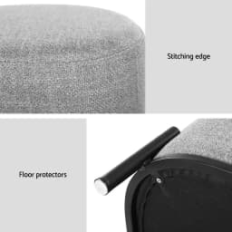 Square Linen Grey Ottoman Foot Stool Ottoman Storage Stool Seat Bench Footrest for Living Room Bedroom Home Use