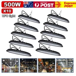 PORIYA 10 X 500W UFO LED High Bay Light Shop Industrial Workshop Warehouse Factory Lamp