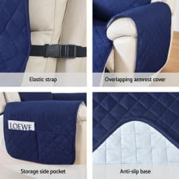 Navy Water Resistant Recliner Chair Cover for Home Furniture Protection