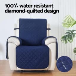 Navy Water Resistant Recliner Chair Cover for Home Furniture Protection