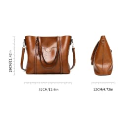 High-Quality Vintage Oil Wax Shoulder Bag for Women Premium Tote & Crossbody Handbag Designer Style Satchel for Everyday Use