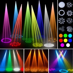 NOVALUX 4PCS 60W LED Moving Head Pattern Light DMX512 DJ Stage Light 9/11 Channels 7 Gobos 7 Colors Beam Spotlight for Disco Bar Party Wedding Live Show Club Lighting
