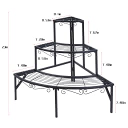 3-Tier Corner Ladder Plant Shelf for Indoor Outdoor Garden Flower Display Rack Metal Plant Stand Organizer