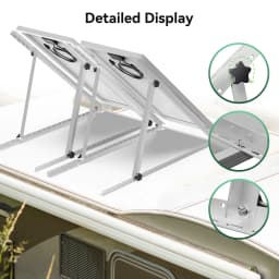 RVPOZWER 4PCS Solar Panel Bracket 45 Inch Adjustable Foldable Tilt Leg Mount Stand Heavy Duty Support Frame for Off-Grid System RV Camper Trailer Boat Home Rooftop Outdoor Solar Panel Installation