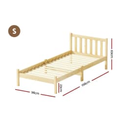 Single Size Wooden Oak Bed Frame Modern Solid Wood Bedroom Furniture Durable Natural Finish Platform Bed Frame