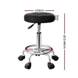 Salon Stool Round Swivel Chair Adjustable Height Rolling Beauty Spa Stool Upholstered Backless Seat for Salon Office Home Use