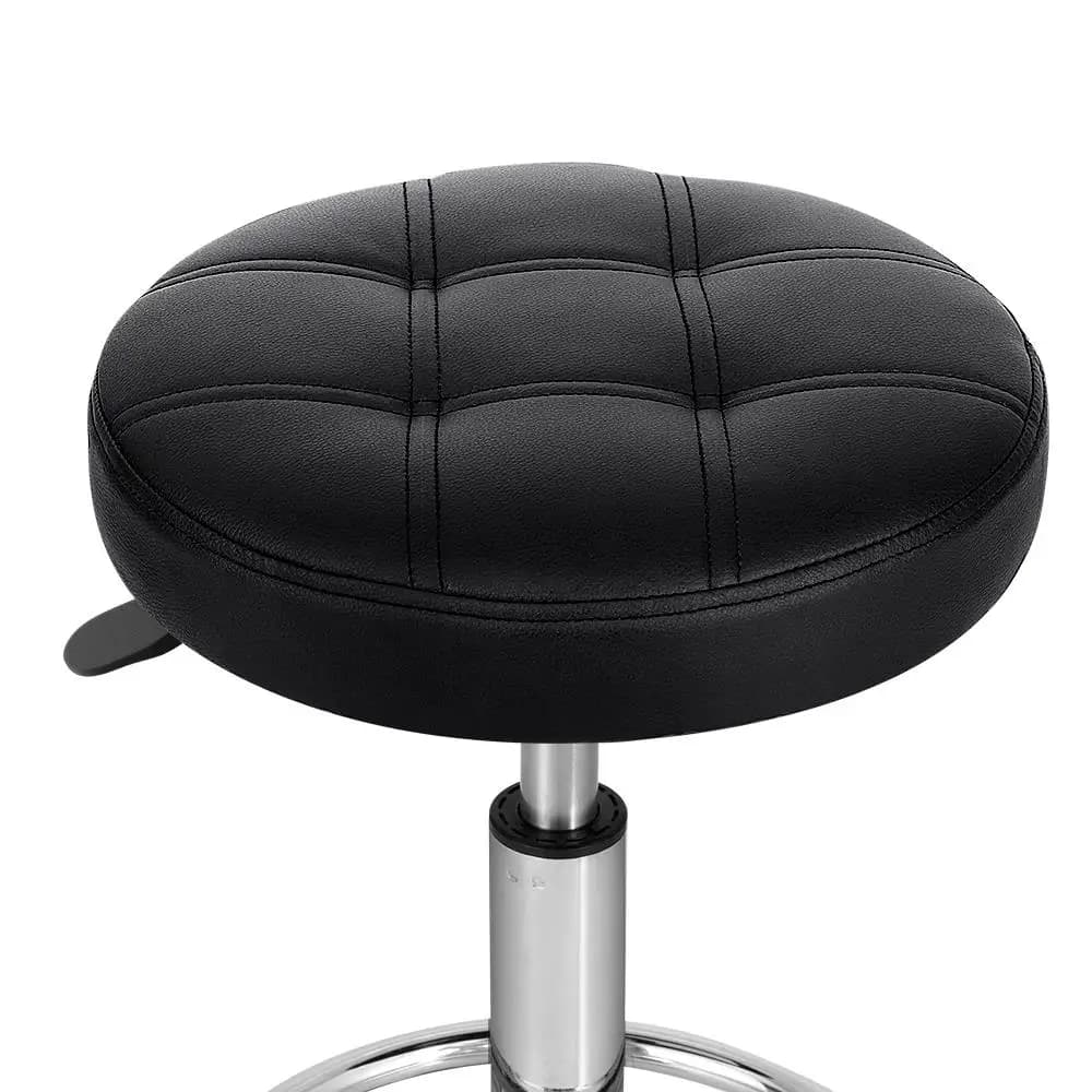 Salon Stool Round Swivel Chair Adjustable Height Rolling Beauty Spa Stool Upholstered Backless Seat for Salon Office Home Use