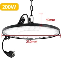 PORIYA 10 X 200W UFO LED High Bay Light Shop Industrial Workshop Warehouse Factory Lamp