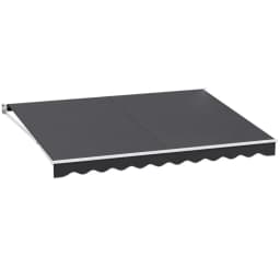 Manual Retractable Folding Arm Awning 4Mx3M Grey Outdoor Patio Sunshade Canopy