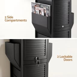Salon Trolley with Lockable Doors 6 Tier Trays Mobile Hair Cart Black Rolling Storage Cabinet for Beauty Spa Salon Use
