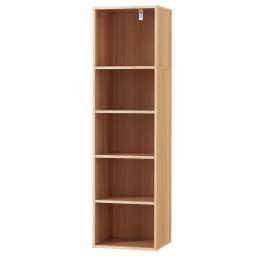 5 Tier Pine Bookshelf Tall Wooden Storage Organizer Open Display Shelf for Home Office Living Room Furniture