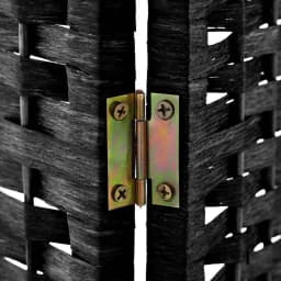 6 Panel Woven Room Divider Screen 245x170cm Black Folding Privacy Partition