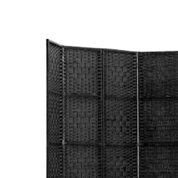 6 Panel Woven Room Divider Screen 245x170cm Black Folding Privacy Partition