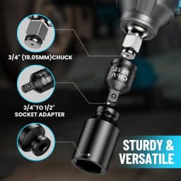 SEESII 1600Nm Cordless Impact Wrench Kit 3/4' High Torque Electric Impact Gun with 2x5.0Ah Batteries LED Light for Truck Heavy-Duty