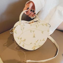 Elegant Crossbody Bag Heart-Shaped Purse for Date Night PU Leather Small Shoulder Handbag Women's Fashion Gift Accessories