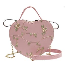Elegant Crossbody Bag Heart-Shaped Purse for Date Night PU Leather Small Shoulder Handbag Women's Fashion Gift Accessories